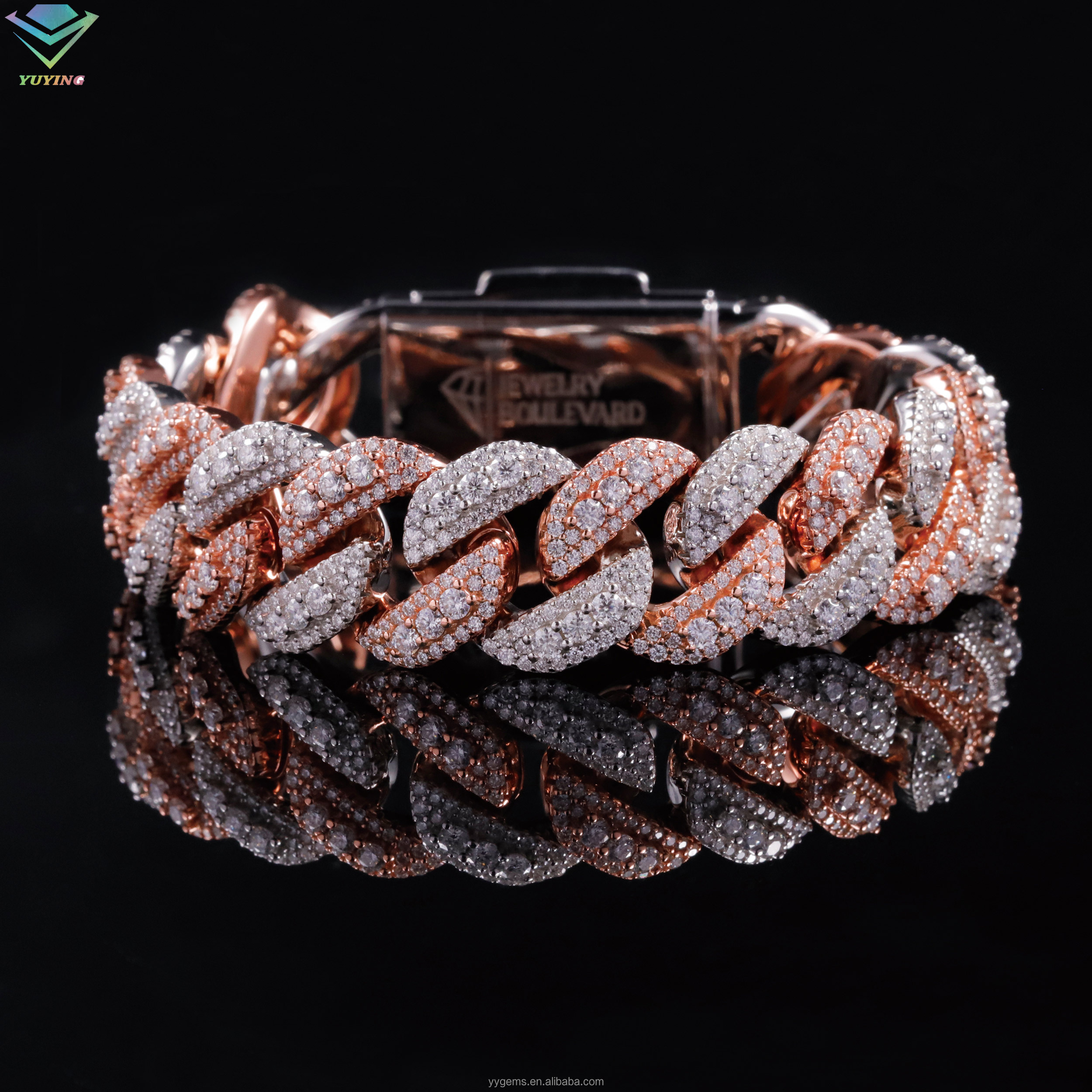 สร้อยข้อมือ 15 มม.-สีขาวและสีโรส