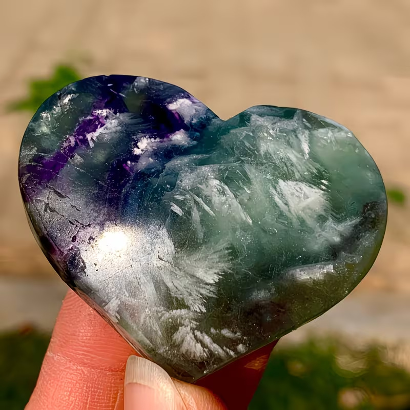 Coeur de fluorite flocon de neige