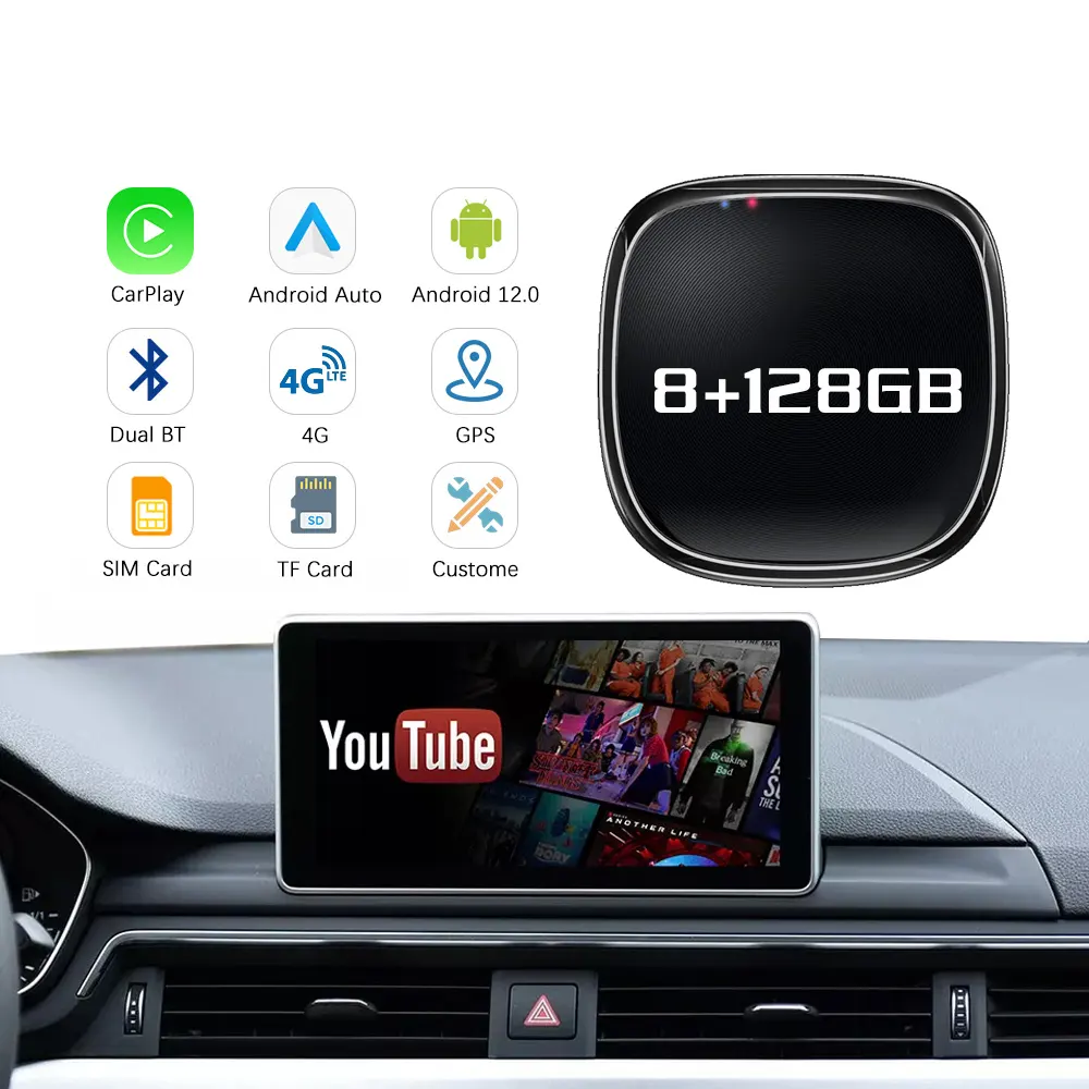 Универсальный Apple CarPlay, Android 13, 8 г, 128 г, 4 г, 64 г