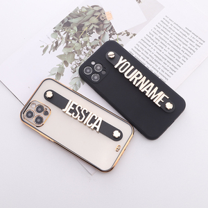 Kişiselleştirilmiş isim mektubu kayış TPU telefon kılıfı için paket ile iPhone 11 12 13 14 Pro Max Mini Xs Xr XsMax SE 7 8 artı kapak - Product Image 2