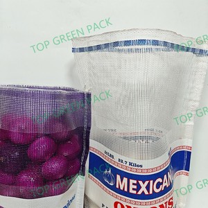 Pp Leno包装网土豆洋葱袋经编织物黄麻手工小网袋带拉绳 - Product Image 5