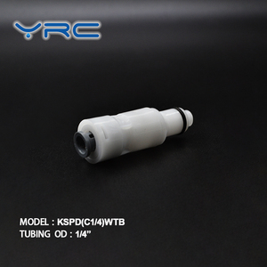 YRC 1/<strong>4</strong>&quot; <strong>OD</strong> <strong>Tube</strong> Quick Connect and Disconnect Plastic Push in Fitting - Product Image 2