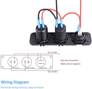 4合1汽车插座充电器面板，带双QC3.0 usb端口电压表电源插座开关 - Product Image 4