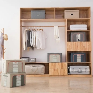 Eco-friendly Cotton Linen Dust-Proof Folding Fabric Storage <strong>Box</strong> for Clothes <strong>Toy</strong> Organizer Customized Logo - Product Image 6