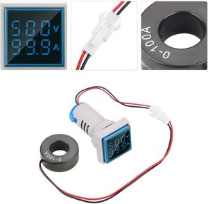 Mini voltímetro de panel monofásico, pantalla LED verde, medidas analógicas y digitales de temperatura, 2 unidades - Product Image 5