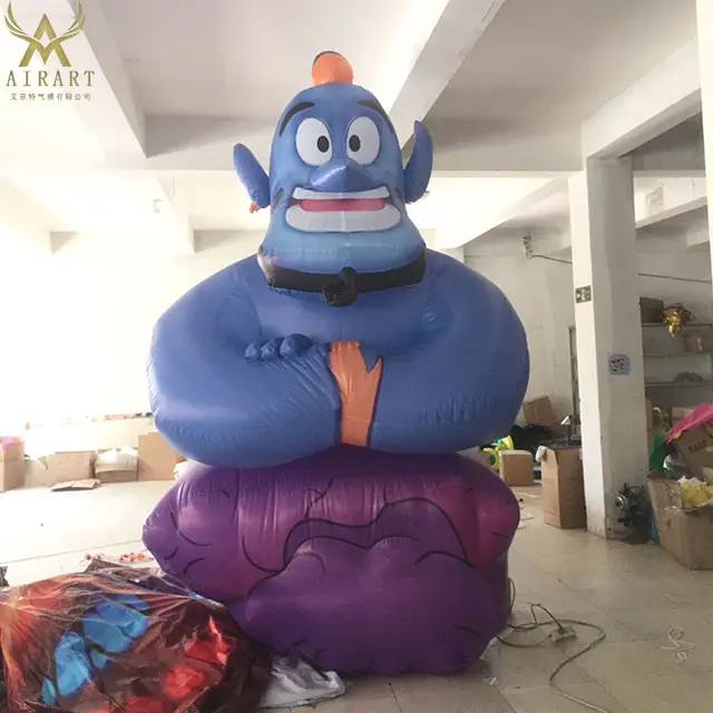 Comercial inflável dos desenhos animados modelo, aladdin genie para parques de diversões inflável, anunciando o balão lâmpada aladdin