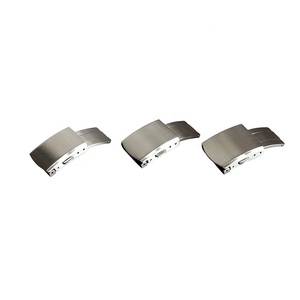Hebilla de cierre de despliegue de correa de reloj de acero inoxidable 316L 304 sólido personalizado de alta calidad 16 18 20mm con 2 agujeros de microajuste - Product Image 3