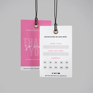 Etiqueta colgante de papel grueso personalizada de gama alta para ropa respetuosa con el medio ambiente impresión UV nombre Logo etiquetas colgantes Etiqueta de ropa con cuerda - Product Image 6