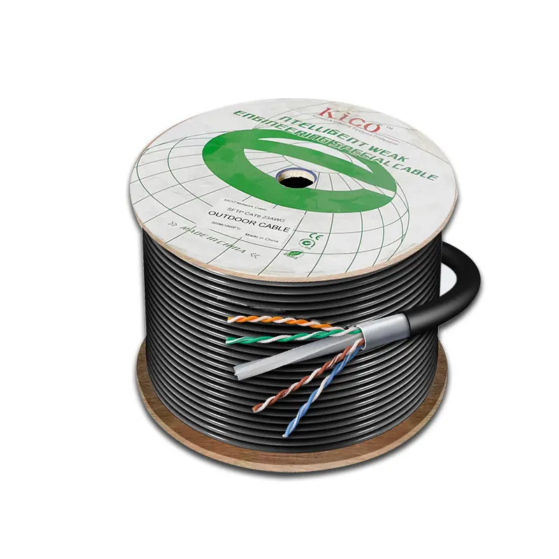 KICO-cable lan cat6 utp para exterior, fabricante profesional, con chaqueta de pvc