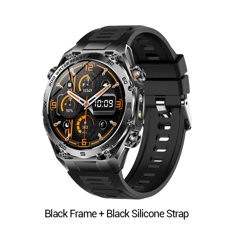 Cadre noir + bracelet en silicone noir