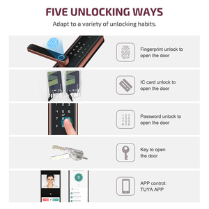 Cerradura de puerta inteligente con batería AA, pantalla Hd, Tuya, Wifi, contraseña de huella dactilar para exteriores, puerta, videoportero, cámara de intercomunicación, cerradura Digital - Product Image 3