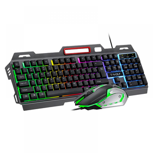 Teclado y ratón para juegos PC RGB Teclado retroiluminado Teclas de goma Teclado con cable Ratón Juego Ratón para juegos - Product Image 1