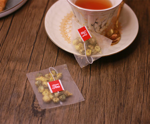Bolsa de té vacía de nailon con logotipo personalizado, etiqueta y cadena - Product Image 2