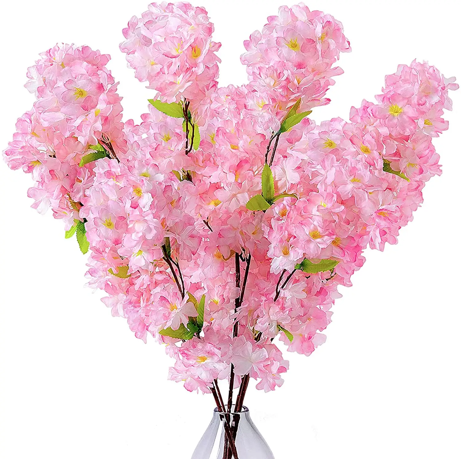 Flores artificiais, ramos de flores de flor de cereja de 42 polegadas, arranjos de flores de seda para festa de casamento e casa