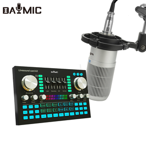 Condenserマイク48Vオーディオインターフェース放送用外部サウンドカード用ライブストリームキット録音用 - Product Image 4