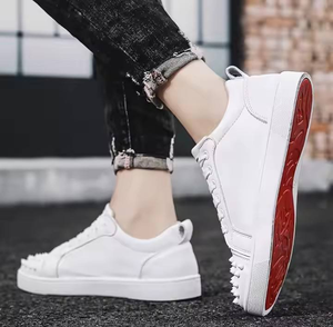 Thời Trang Mới Sang Trọng Màu Đỏ Dưới Thể Thao Giản Dị Giày Thiết Kế Mát Đinh Tán Thương Hiệu Chính Hãng Da Sneakers Cho Nam Giới - Product Image 6