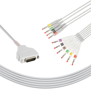 CardiFX-7102 2155/FCP 4.0 için uyumlu Fukuda Denshi doğrudan bağlantı 10 kurşun EKG kabloları IEC muz ekg kablo - Product Image 1