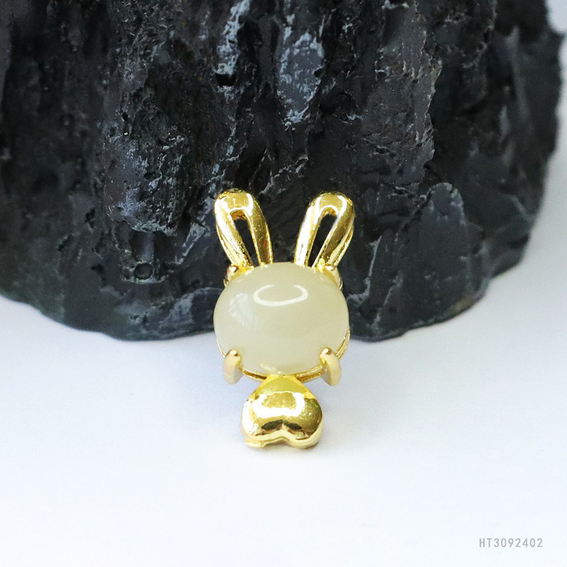 Ciondolo Multi Hotan Jade Rabbit Love (senza catena) HT3092402