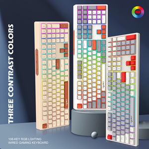 Múltiples funciones multifunción 108 teclas V300 Gaming USB Teclado de membrana con cable LED retroiluminado ABS Keycaps Teclado mecánico - Product Image 5