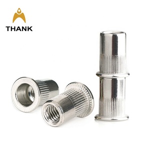 304 Stainless Steel Flat Head Riveted <strong>Nut</strong> Inches 6-32 5/16 3/8 1/4 1/<strong>2</strong> Metric M3 M 4 M5 M6 M8 M10 M12 <strong>Rivet</strong> <strong>Nuts</strong> - Product Image 1