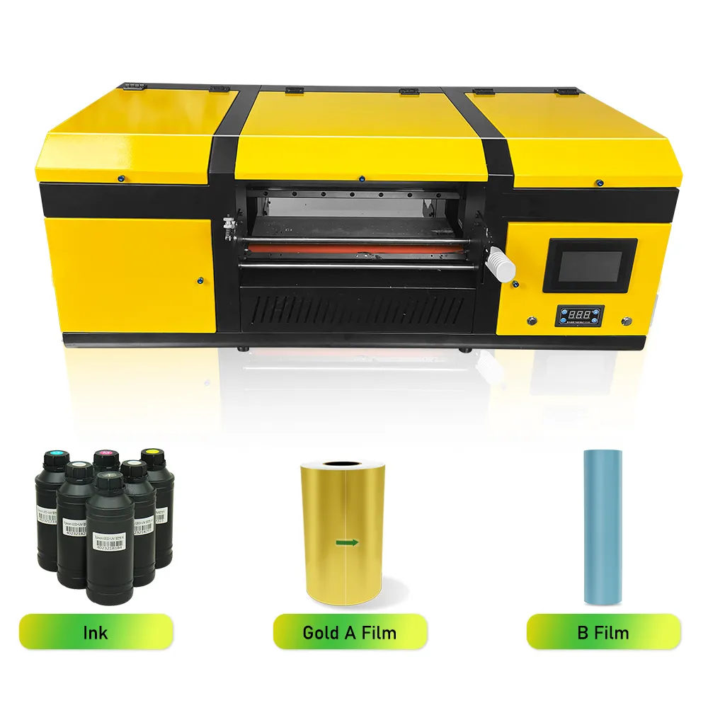 All-in-One-UV-DTF-Drucker 30cm DTF-UV-Aufkleber Drucker Aufkleber etikett A3 Mini-Rolle-zu-Rolle-UV-Drucker für Tassen becher transfers