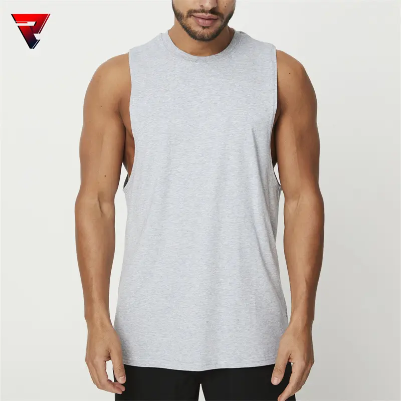 New Arrival Custom Fitnesswear Muscle Fit Training Drop Arm Hole Sports Basic Gym Tank Tops For Men