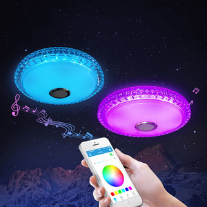 Modern Popular Crystal Edge Music Ceiling Lamp Colorful RGB Remote Control APP LED Music Ceiling Light Home Smart Light - Product Image 4