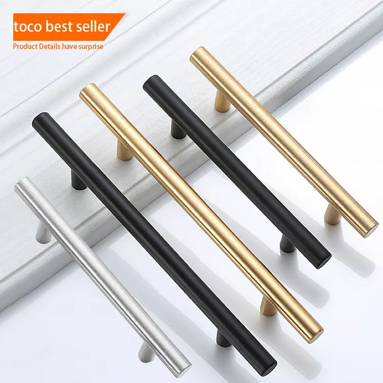 toco Modern Fancy Gold Black Stainless Steel Door Drawer Kitchen Cabinet Handles