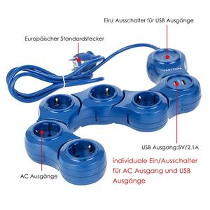 Tira de alimentación de sobremesa, enchufe de extensión USB giratorio, eléctrico - Product Image 6