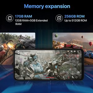 סמארטפון 6.8 "FHD 17GB + 256GB אנדרואיד 64MP AI לשלושה מצלמה 5150Mah נייד 5G חכם טלפון
