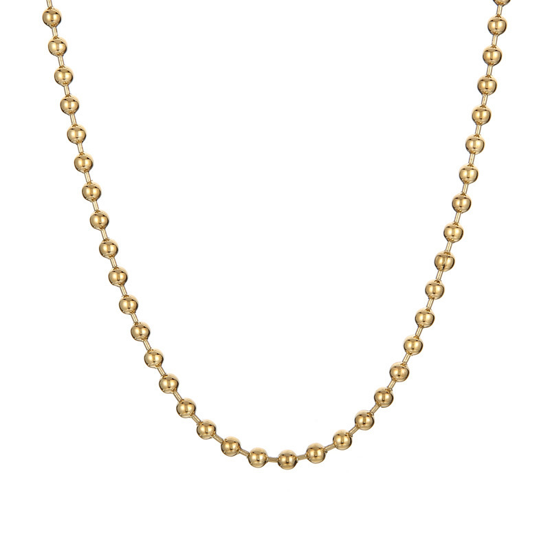 Collana con perline rotonde dorate