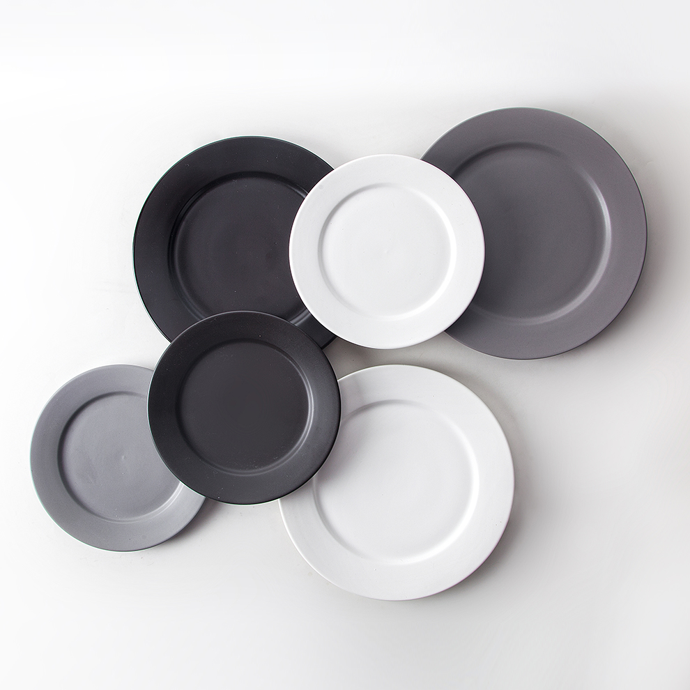 Wholesale factory Ceramic Flat Matte Color Glaze Bread Plate For Bistro