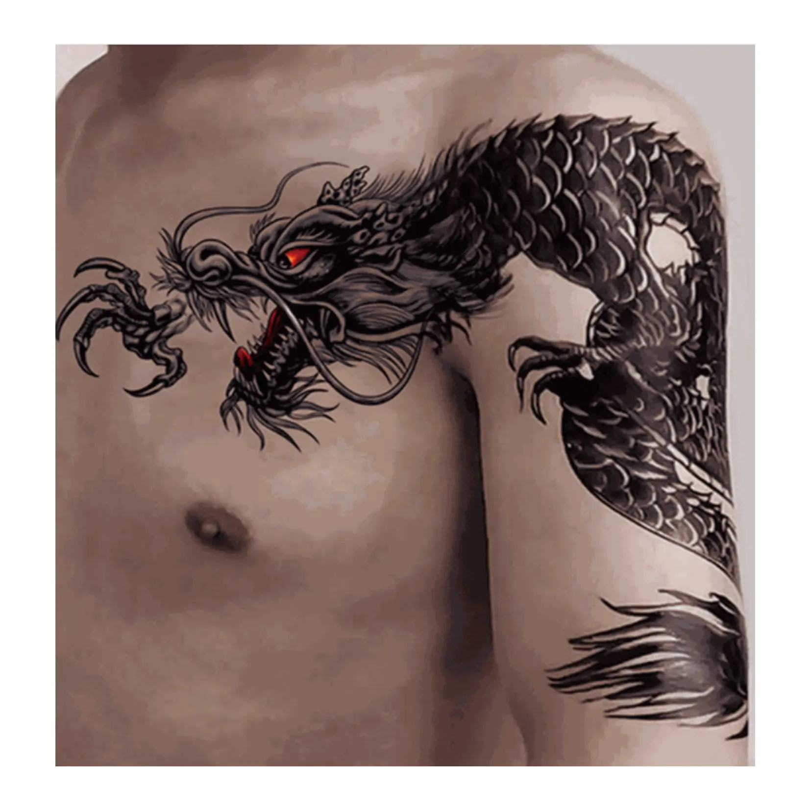 Nuovo design originale all'ingrosso di alta qualità realistico Dragon Eagle Tattoo sticker sulla spalla tattoo stickers made in China