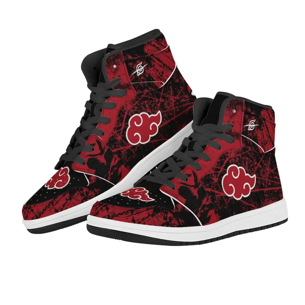 Zapatillas de baloncesto personalizadas de color negro y nube roja, zapatos de Cosplay de Anime, zapatos de cuero de alta calidad, nuevos estilos, regalo, venta al por mayor