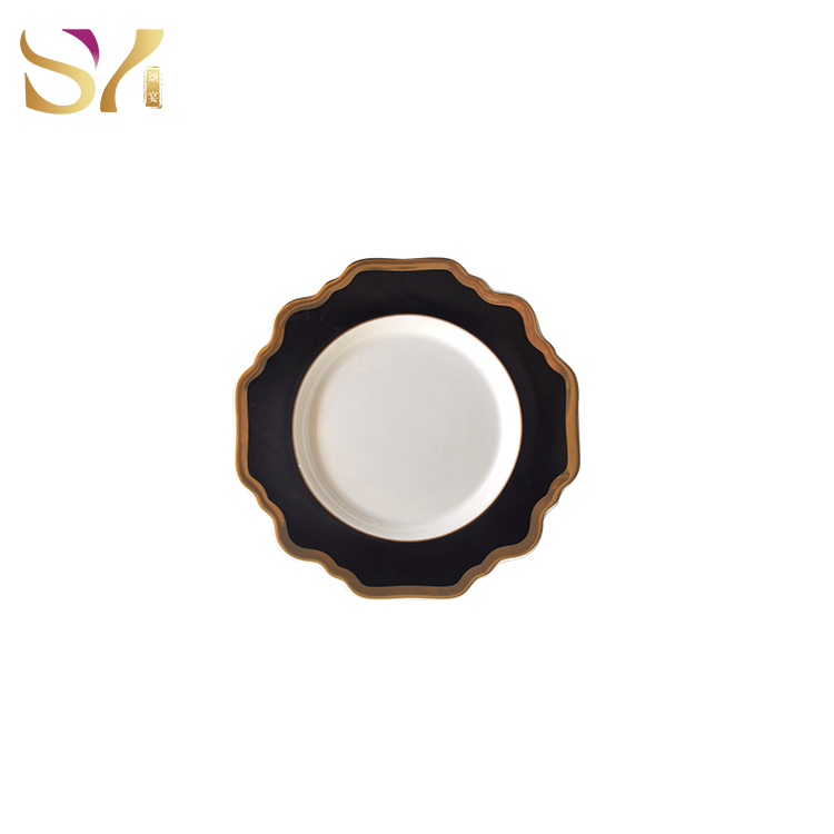 6.5 inch black bread plate