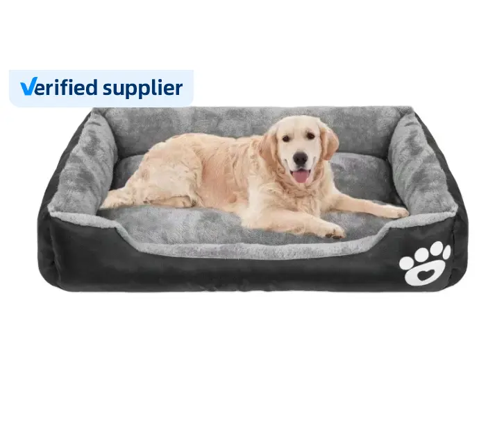 Usine en gros personnalisé de luxe pour animaux de compagnie lit doux nid de chien grand rectangle double usage respirant double face chien chat canapé-lit