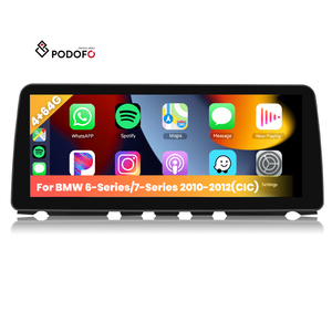 Podofo 12.3'' Android Car Radio 4+64G Wireless Carplay Android Auto for <strong>BMW</strong> <strong>6</strong>-Series/7-Series 2010-2012(CIC) IPS/GPS/WIFI/RDS/FM - Product Image 1