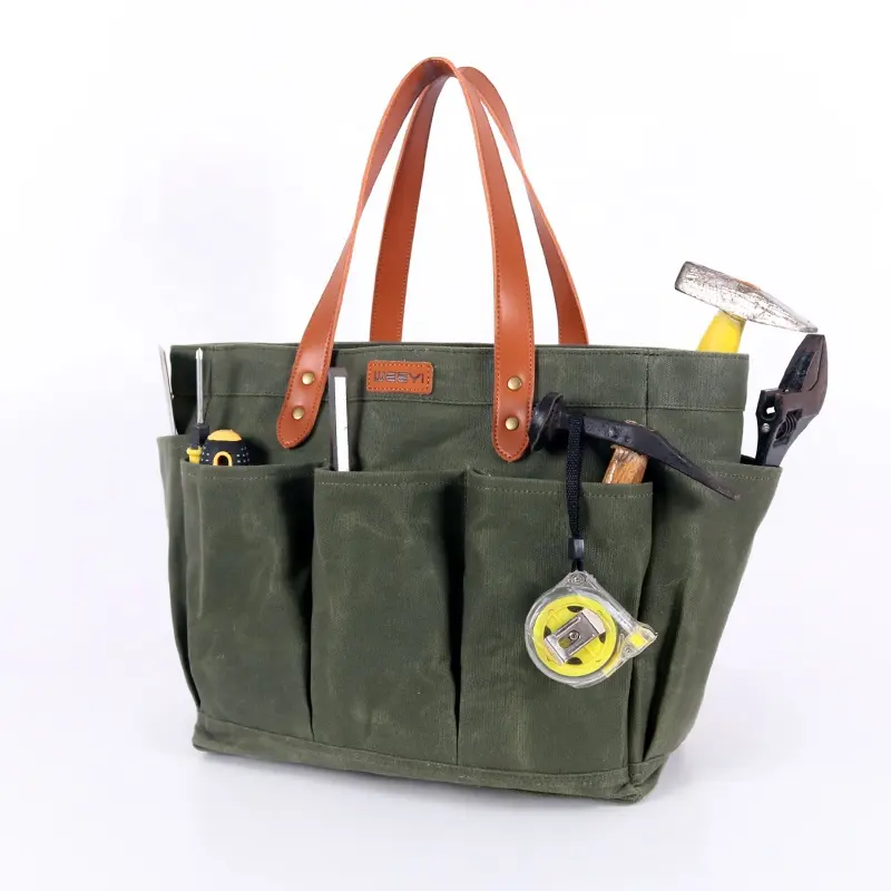 Changrong Custom Canvas Tuin Tool Tote Bag Met 8 Zakken