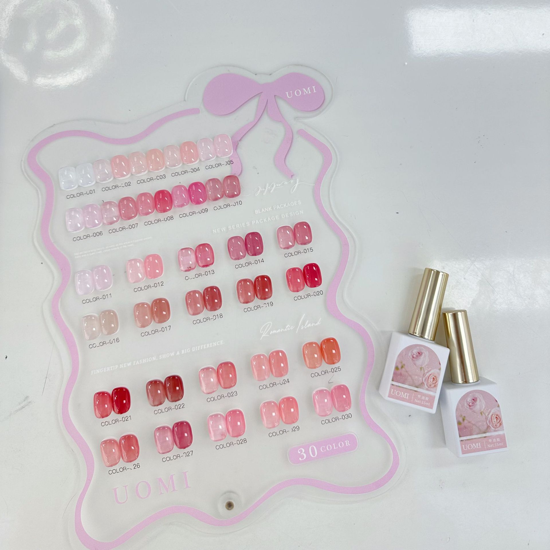 Crema labial de jade translúcida como hielo de 30 colores, muestrario.