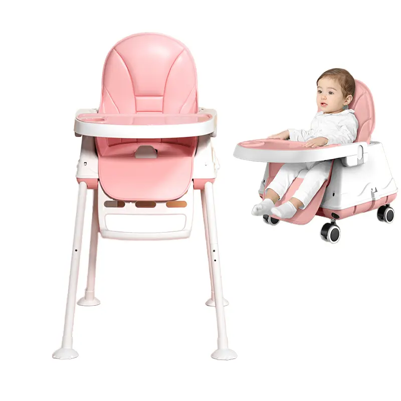 Multifunctional and Adjustable Portable Plastic Baby Dining Chair Set for Children's Learning Table Use for 0-6 years