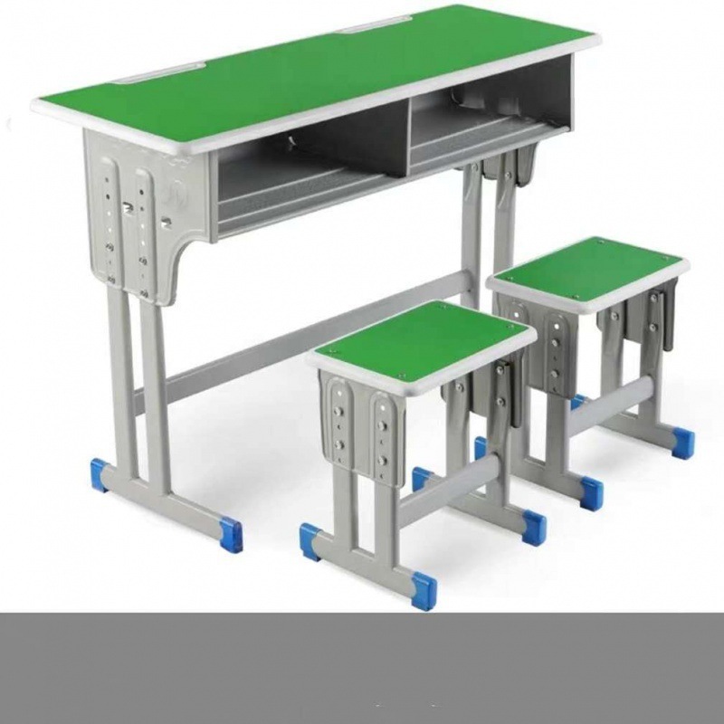 Table à deux postes et tabourets à deux postes (vert clair)