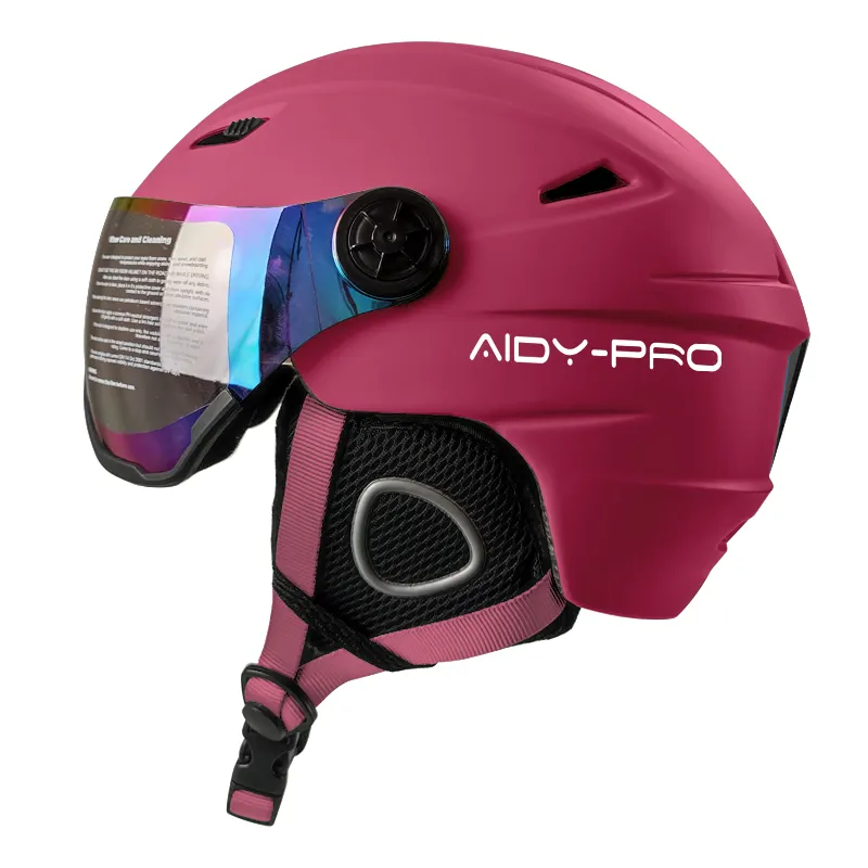 CE disetujui AIDY kustom ski Snowing helm Wanita Pria pemuda dengan kacamata Casco de esqui con gafas casco da sci