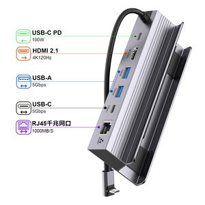 El genişleme Dock 1000 MB/s RJ45 Ethernet 6 1 dok istasyonu USBC PD HD 2.1 USBA tipi C arayüzü yeni stokta sahip - Product Image 1