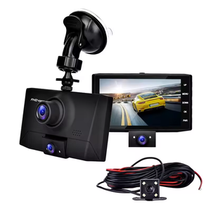 Grabadora de conducción de vehículos de 3 canales, pantalla de 4,0 pulgadas, detección de movimiento, vista trasera Hd, cámara de salpicadero de 1080p, cámara de salpicadero de 3 lentes, DVR para coche