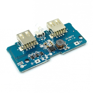 5V 2Aパワーバンク充電器モジュール充電回路基板ステップアップ電源モジュール2AデュアルUSB出力1A入力 - Product Image 1