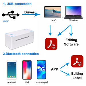 4 Inch Shipping Label <strong>Printer</strong> <strong>USB</strong> and BT Port 4*6 Paper Size Compatible with <strong>Computer</strong> and Phone Wireless Barcode Thermal <strong>Printer</strong> - Product Image 5