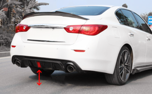 <strong>Q50</strong> Diffuser Upgraded to Carbon Fiber Diffuser for Infiniti <strong>Q50</strong> 2014-2017 LED Style <strong>Q50</strong> Carbon Fiber Rear Diffuser - Product Image 5