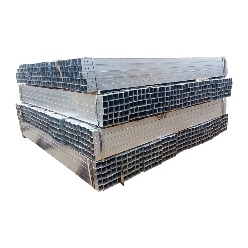 Estructura de construcción de acero galvanizado S355 las especificaciones de material 30x30x3mm Tubo Cuadrado de acero con agujeros en los paquetes