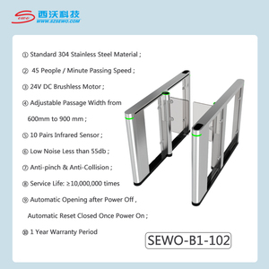 SEWO Slim Design Bürstenloser Motor Fußgänger Drehkreuz Barriere für Turnhallen Bürogebäude Eingang Zugangs kontrolle - Product Image 6