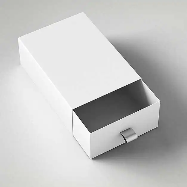 Caja de cajón pequeño de regalo con embalaje de papel de cartón rígido con cubierta deslizante de lujo con logotipo personalizado con cinta para joyería, vela, cosméticos